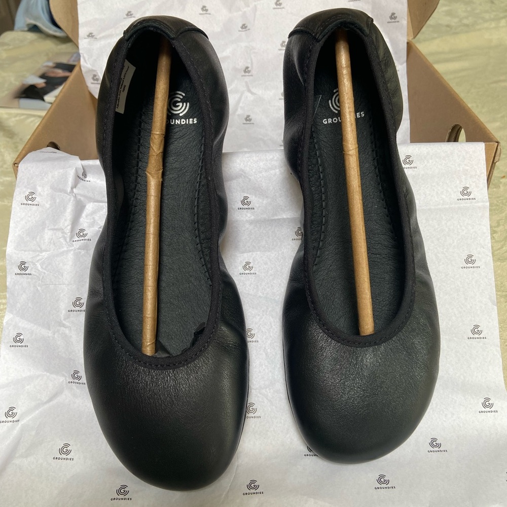 Bella Women Black Groundies Flats EU39 US8